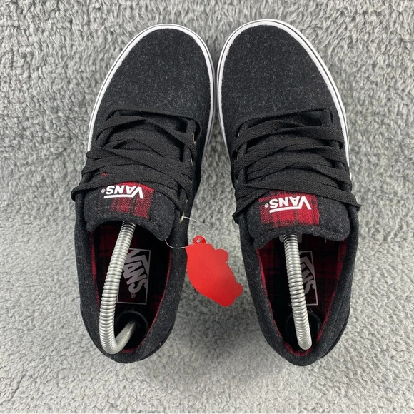 Vans Shoes Atwood Wool Plaid Mens Boys Size 7 Dark Grey Red Black Lace Up Padded - Picture 7 of 14